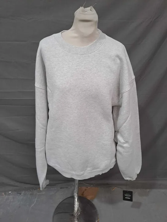 REPRESENT HEAVYWEIGHT INITIAL SWEATER IN ICE GREY MARL SIZE L