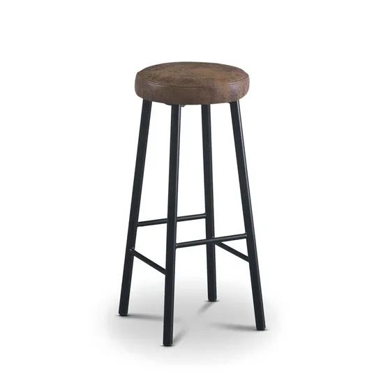 BOXED MIRISSA UPHOLSTERED 75CM COUNTER STOOL WITH METAL BASE 