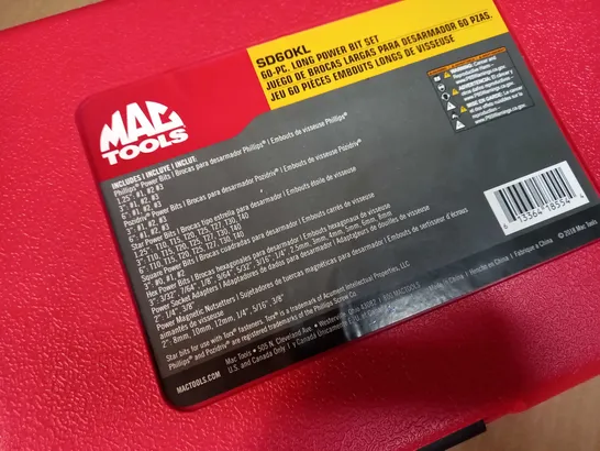 BOXED MAC TOOLS APPROX 60 PC LONG POWER BIT SET