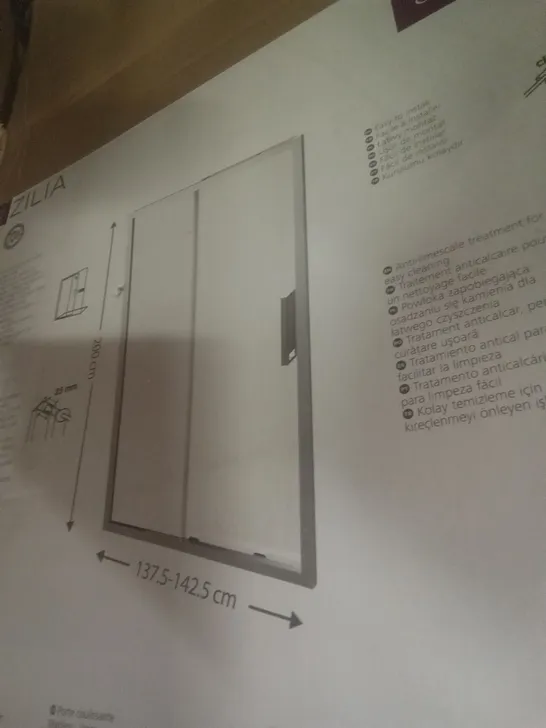 BOXED COOKE & LEWIS ZILIA SLIDING DOOR 200×137.5-142.5CM (2 BOXES)