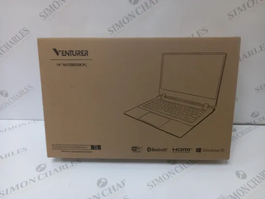 BRAND NEW BOXED VENTURER EUROPA 14 PLUS 14" FULL HD LAPTOP INTEL 2.6GHZ 64GB SSD 4GB RAM - BLACK