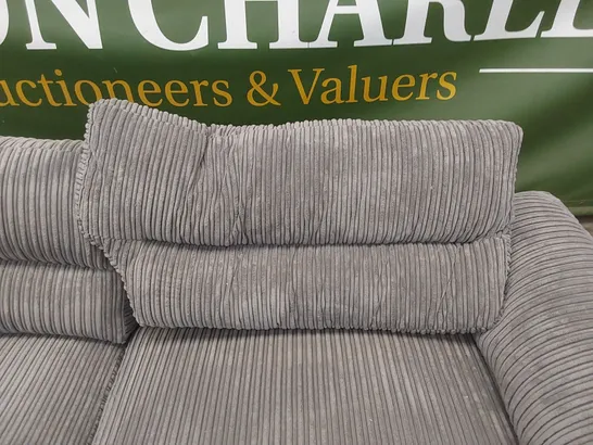 AMEBA CORDUROY 4 SEATER SOFA - GREY/BLACK