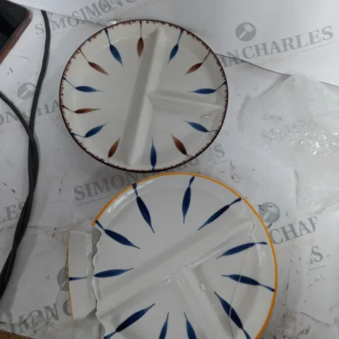TWO CERAMIC DIVIDED PLATES