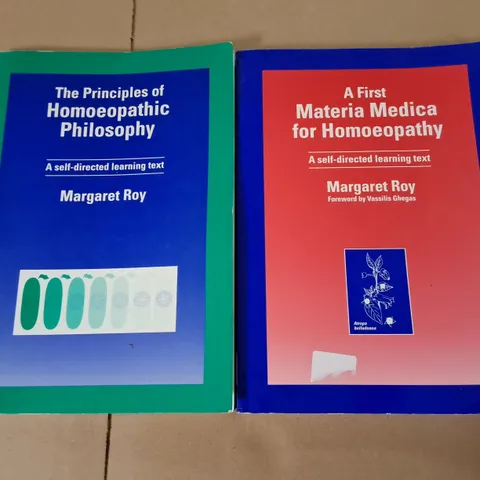 LOT OF 2 MEDICAL TEXTBOOKS INCLUDES THE PRINCIPLES OF HOMEOPATHIC PHILOSOPHY AND MATERIA MEDICA FOR HOMEOPATHY BY MARGARET ROY