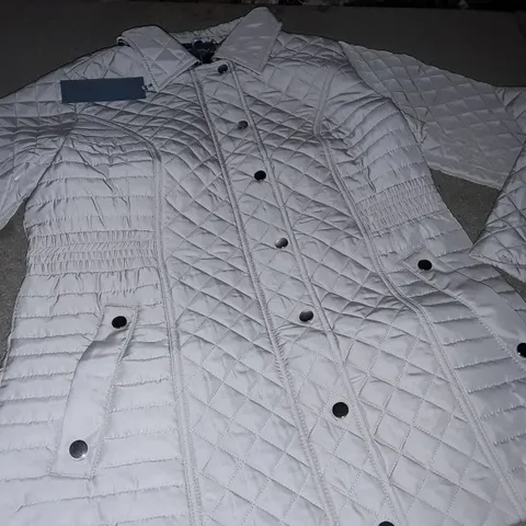 LOT OF APPROXIMATELY 8 BAGGED AS NEW RUTH LANGFORD QUILTED COATS IN STONE - ALL SIZE 12