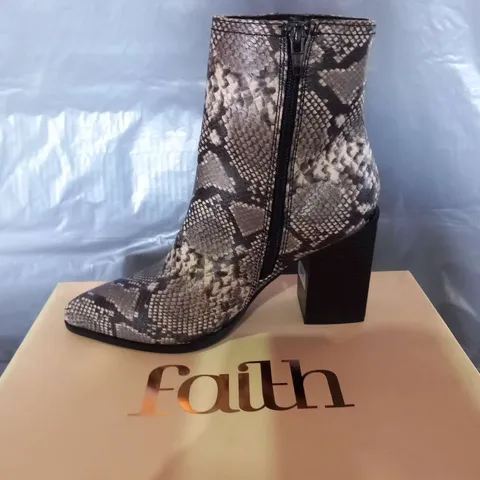 BOXED FAITH BIGGIE GREY SYNTHETC ANKLE BOOTS SIZE 3