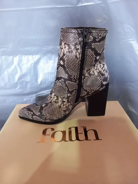 BOXED FAITH BIGGIE GREY SYNTHETC ANKLE BOOTS SIZE 3