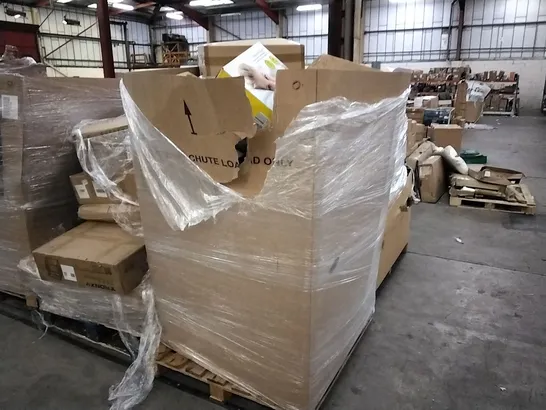 PALLET OF ASSORTED ITEMS INCLUDING MATTRESS TOPPER, HEATED BLANKET, TOILET SEAT, RAINFALL SHOWER SYSTEM AND AUTOMATIC RICE STORAGE