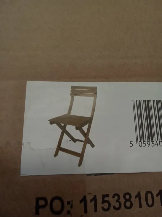 BOXED GOODHOME VIRGINIA FOLDING WOODEN CHAIR