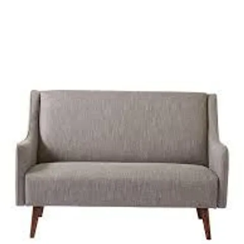 BOXED CLUB LIGHT GREY FABRIC TWO SEATER SOFA