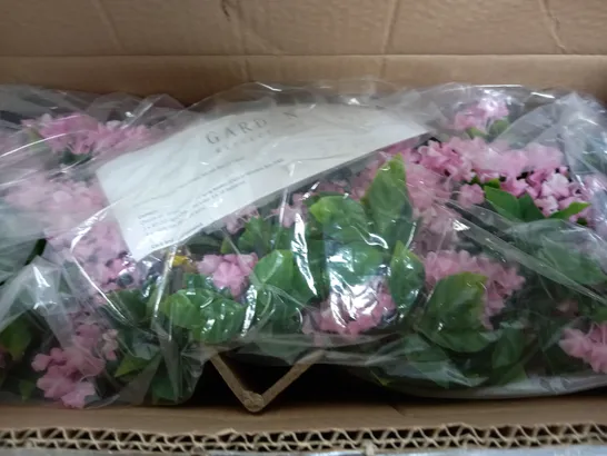 BOXED GARDEN REFLECTIONS PRE-LIT FAUX FLORAL CREPE MYRTLE DECOR - SOFT PINK TROUGH