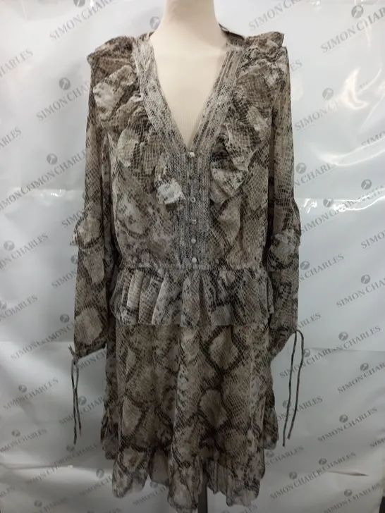 RIVER ISLAND SNAKE PRINT DRESS - UK 18