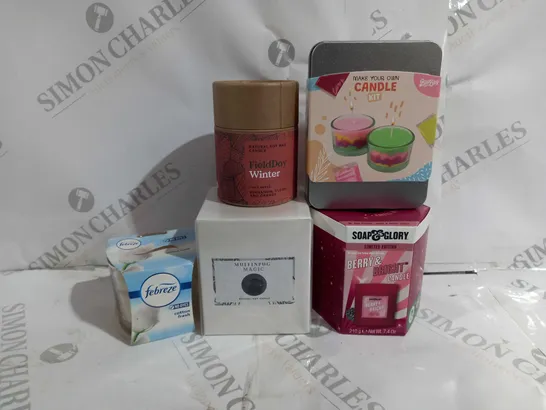 BOX OF 10 ASSORTED ITEMS TO INCLUDE - FEBREEZE COTTON FRESH - SOAP GLORY BERRY CANDLE - FIELDDAY WINTER ECT