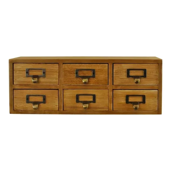 BOXED DEVRIES WOOD DESK ORGANISER WITH DRAWER