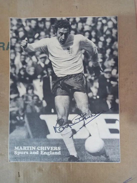 SMALL ASSORTMENT OF MARTIN CHIVERS SIGNED FOOTBALL PHOTOS