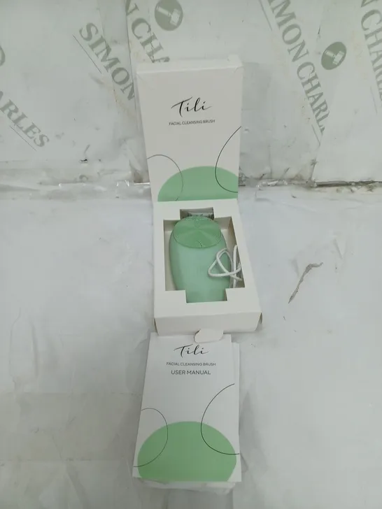 BOXED TILI FACIAL CLEANSING BRUSH GREEN