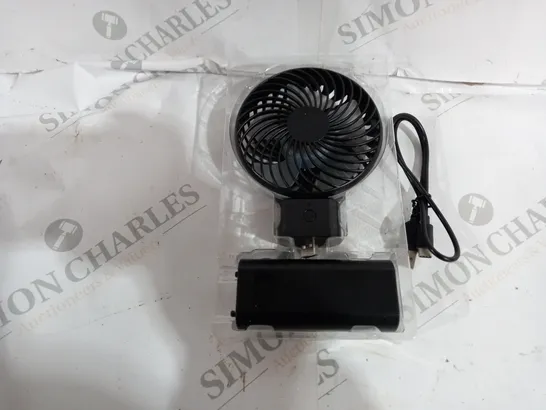 HANDHELD FAN IN BLACK WITH POWERBANK