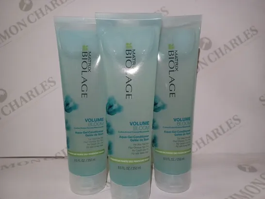 LOT OF 3 X 250ML MATRIX BIOLAGE VOLUME BLOOM AQUA-GEL CONDITIONER