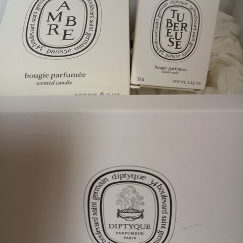 DIPTYQUE PARFUMEUR PARIS - SCENTED CANDLES IN AMBRE AND TUBEREUSE