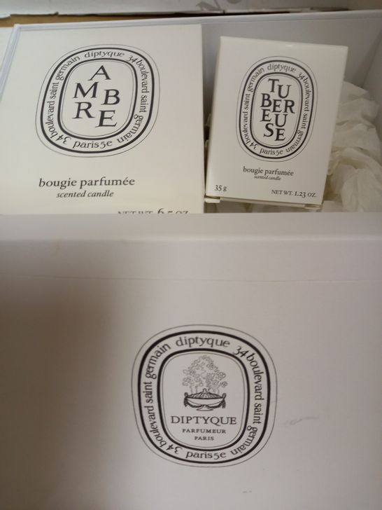 DIPTYQUE PARFUMEUR PARIS - SCENTED CANDLES IN AMBRE AND TUBEREUSE