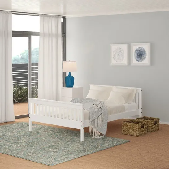 ALPHONSE BED FRAME - DOUBLE - WHITE 