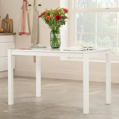 BOXED DESIGNER MILTON WHITE 120cm DINING TABLE