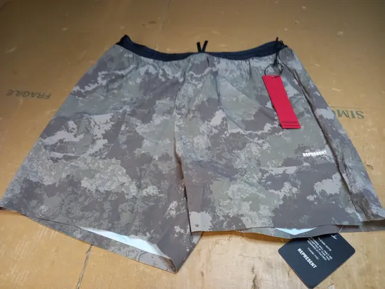 REPRESENT 247 FUSED SHORTS - TAUPE CAMO - LARGE