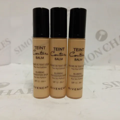 LOT OF 3 GIVENCHY TEINT COUTURE BALM BLURRING FOUNDATION BALM IN NUDE SAND (3 X 10ML)