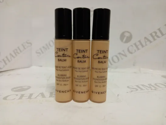 LOT OF 3 GIVENCHY TEINT COUTURE BALM BLURRING FOUNDATION BALM IN NUDE SAND (3 X 10ML)