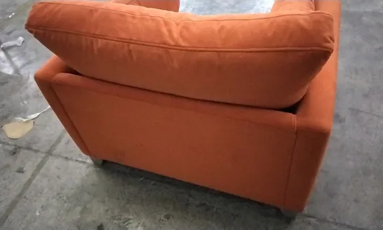 QUALITY DESIGNER LOUNGE CO ARMCHAIR IN ORANGE FABRIC 