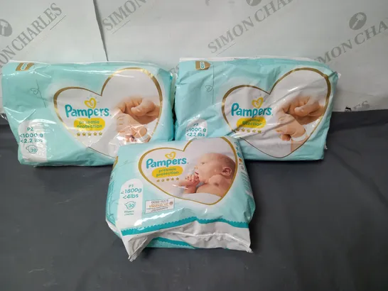 LOT OF 3 PACKS OF PAMPERS PREMATURE BABY NAPPIES