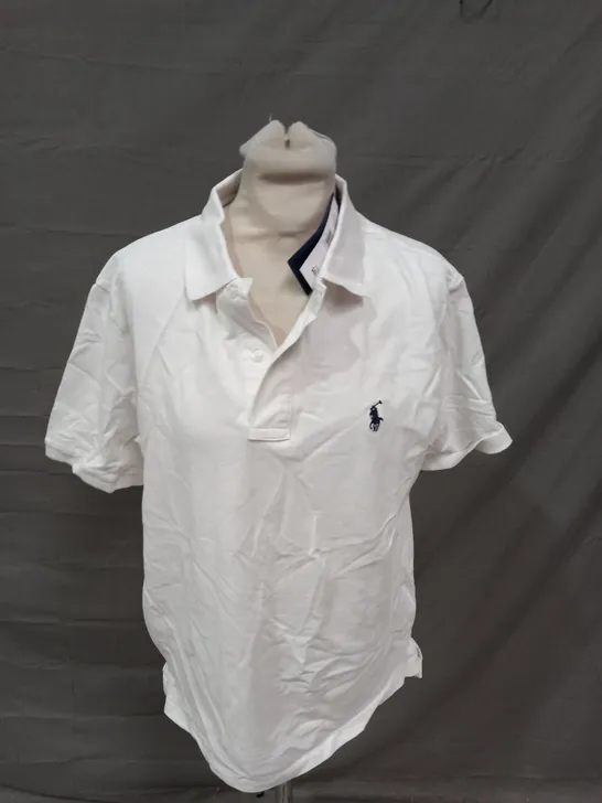 POLO RALPH LAUREN WHITE POLO SHIRT - MEDIUM