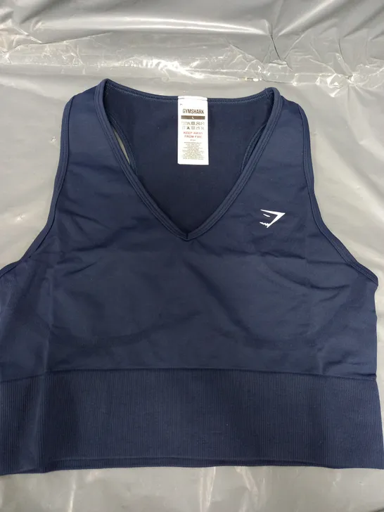 GYMSHARK EVERYDAY SEAMLESS CROP TANK IN NAVY - LARGE