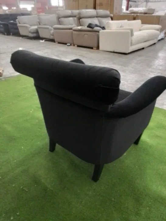 DESIGNER HARMONY BLACK VELVET ARM CHAIR