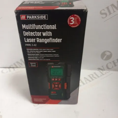 BOXED PARKSIDE MULTIFUNCTIONAL DETECTOR WITH LASER RANGEFINDER PMML 5 A2