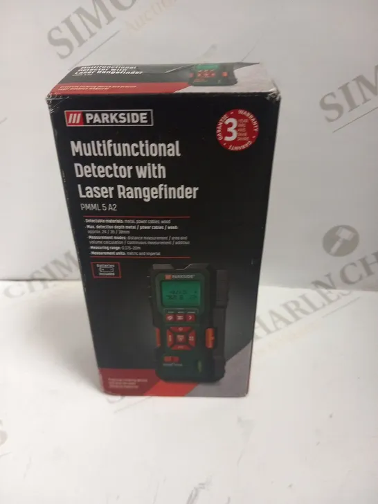 BOXED PARKSIDE MULTIFUNCTIONAL DETECTOR WITH LASER RANGEFINDER PMML 5 A2