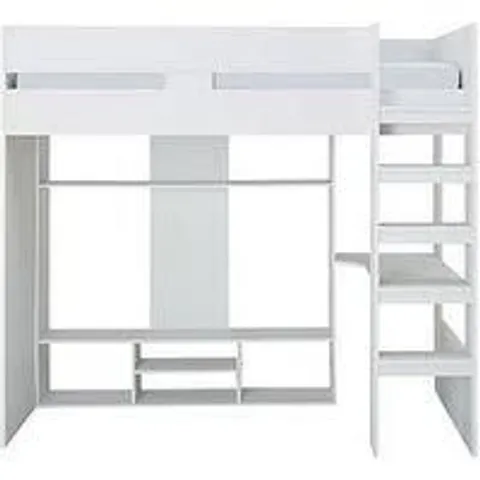 BOXED XANDER HIGH SLEEPER GAMING BED - WHITE (3 BOXES)