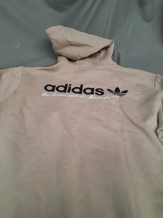 ADIDAS BROWN LOGO HOODIE  - XL