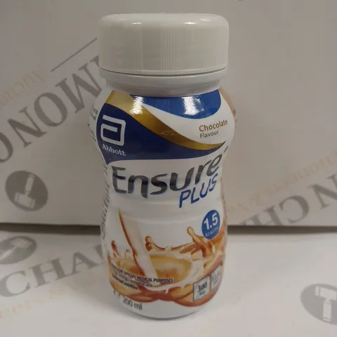 24 X BOTTLED ABBOTT ENSURE PLUS NUTRITIONAL SUPPLEMENT DRINKS - 24 X 200ML CHOCOLATE 