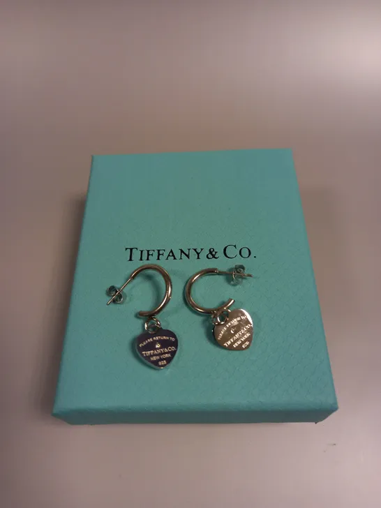 BOXED TIFFANY & CO HEART DROP EARRINGS 