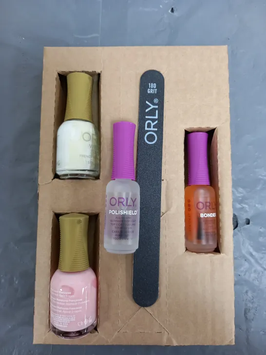 ORLY 4 PIECE SET TO INCLUDE BONDER, PLISHIELD, FRENCH MANICURE ETC