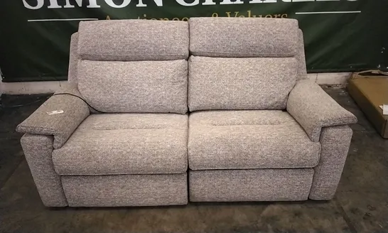 QUALITY BRITISH DESIGNED & MANUFACTURED G PLAN ELLIS LARGE POWER RECLINER SOFA LOWRY SAND FABRIC 