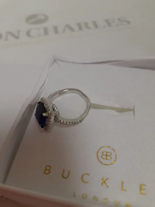 BUCKLEY THE FLAWLESS COLLECTION SAPPHIRE CUSHION SOLITAIRE RING