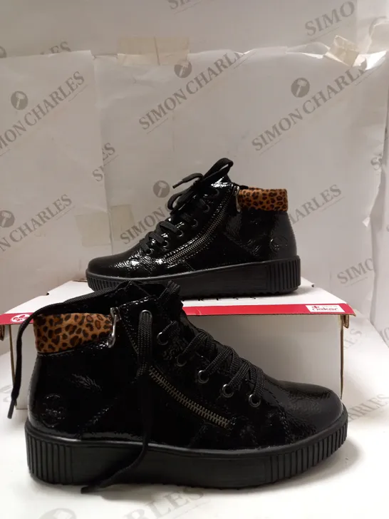 RIEKER BROWN HIGH TOP LEOPARD CUFF SIZE 5