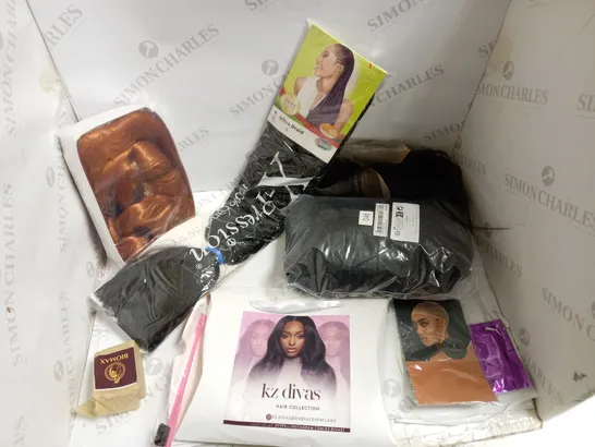 LOT OF APPROXIMATELY 10 HEALTH AND BEAUTY ITEMS TO INCLUDE WIGS