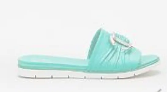 MODA IN PELLE ORGANTIA SLIDE SANDAL TURQUOISE SIZE 7