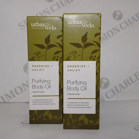 LOT OF 2 X 100ML URBAN VEDA ENERGISE UPLIFT PURIFYING BODY OIL