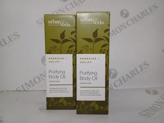 LOT OF 2 X 100ML URBAN VEDA ENERGISE UPLIFT PURIFYING BODY OIL