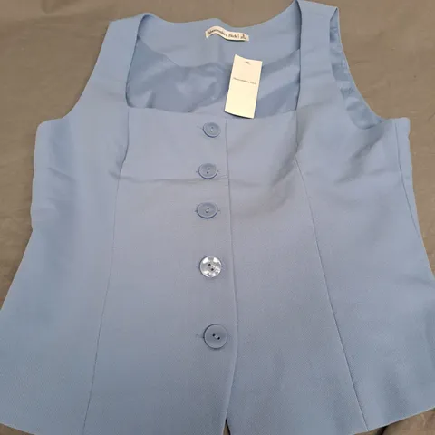 ABERCROMBIE & FITCH BLUE WAIST COAT - SMALL