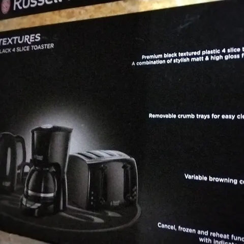 BOXED 4-SLICE TEXTURES TOASTER BLACK